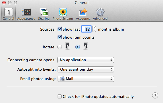 how to make iphoto not open when iphone connected